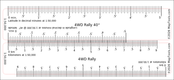 Preview of 1:50,000 Rally Ruler — 40° Latitude